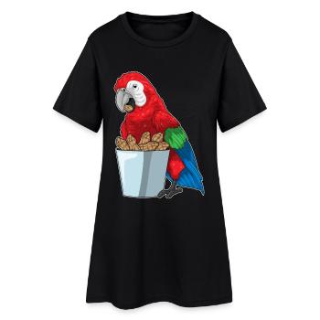 Perroquet Peanut - Robe T-shirt Femme - noir - Devant