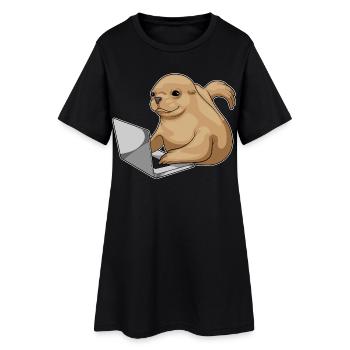 Ordinateur portable Seal - Robe T-shirt Femme - noir - Devant