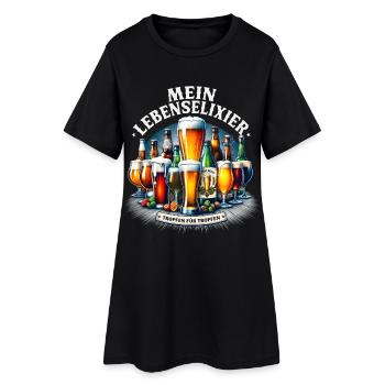 Bier Mein Lebenselixier Liebhaber Trinker Party - Frauen T-Shirt-Kleid - Schwarz - Vorne