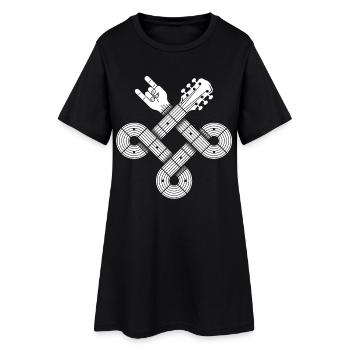 Celtic Knot Guitar. Rock And Metal Music Graphic - Women’s T-Shirt Dress - black - Front