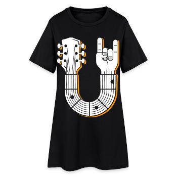 Guitare musicale signe de main illustration - Robe T-shirt Femme - noir - Devant