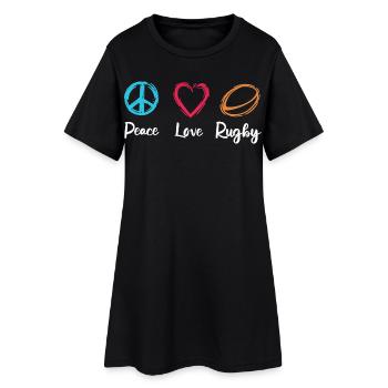 Paix Amour Rugby - Robe T-shirt Femme - noir - Devant