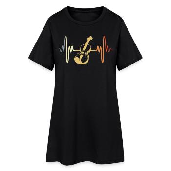 Vintage Geige - Frauen T-Shirt-Kleid - Schwarz - Vorne