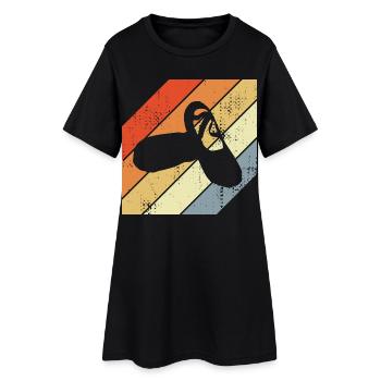 Ballerines Look Vintage - Robe T-shirt Femme - noir - Devant