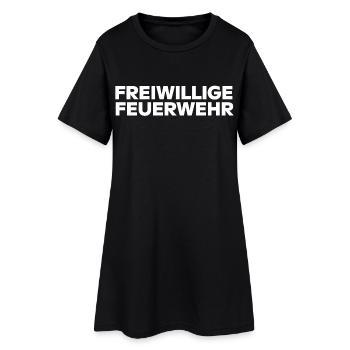 Freiwillige Feuerwehr Schriftzug - Frauen T-Shirt-Kleid - Schwarz - Vorne