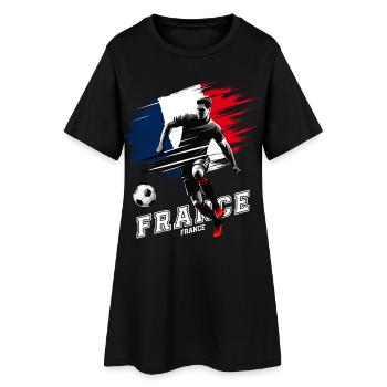Football France France Flag Joueur - Robe T-shirt Femme - noir - Devant