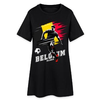 Football Belgium Belgique Flag Flag Player - Women’s T-Shirt Dress - black - Front