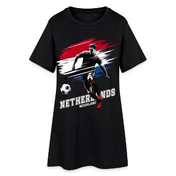 Fußball Niederlande Netherlands Flagge Fahne - Frauen T-Shirt-Kleid - Schwarz - Vorne