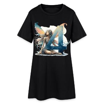 Cadeau d’anniversaire elfe fée de 4 ans - Robe T-shirt Femme - noir - Devant