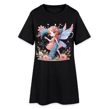 7 Years Fairy Elf Birthday Gift - Women’s T-Shirt Dress - black - Front