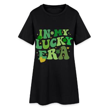 In meiner glücklichen Ära, St. Patricks Day Kleeblatt - Frauen T-Shirt-Kleid - Schwarz - Vorne