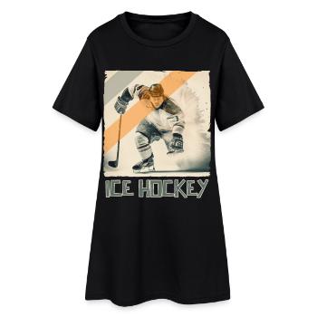 Joueur de hockey sur glace Hockey sur glace - Robe T-shirt Femme - noir - Devant