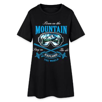 Féérie hivernale : Ski et planche à neige - Robe T-shirt Femme - noir - Devant