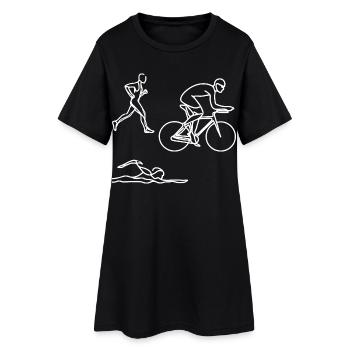 Dessin de triathlon - Robe T-shirt Femme - noir - Devant