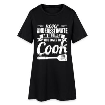Grand-père cuisinier - Robe T-shirt Femme - noir - Devant
