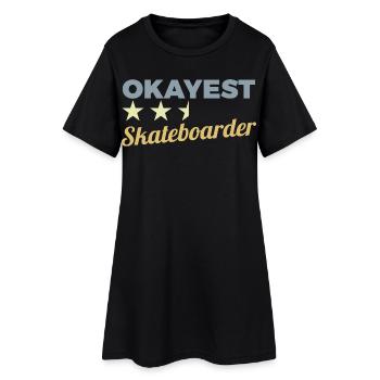 D’accord Skateboarder - Robe T-shirt Femme - noir - Devant