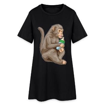 Biberon Monkey - Robe T-shirt Femme - noir - Devant