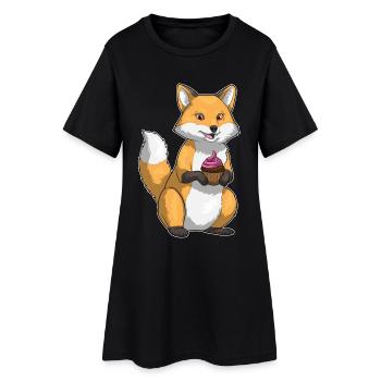 Fox Cupcake - Women’s T-Shirt Dress - black - Front