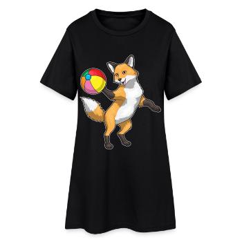 Fuchs Schwimmen Wasserball Sommer - Frauen T-Shirt-Kleid - Schwarz - Vorne