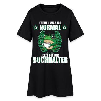 Lustiges Buchhalter Spruch Frosch Kaffee - Frauen T-Shirt-Kleid - Schwarz - Vorne