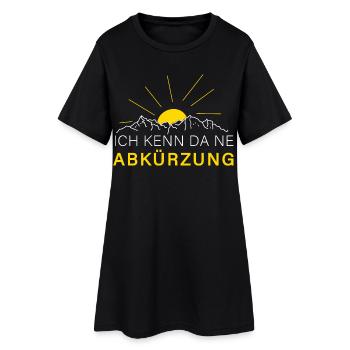 ich kenn da ne abkürzung spruch berg wandern sport - Frauen T-Shirt-Kleid - Schwarz - Vorne
