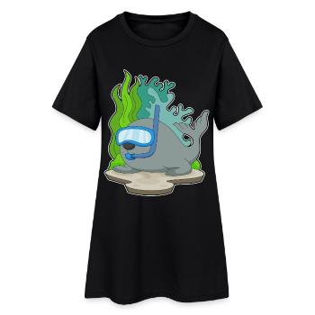 Seal Diver Snorkel Plongée - Robe T-shirt Femme - noir - Devant
