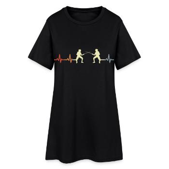 Vintage Fencing Heart Palpitations - Women’s T-Shirt Dress - black - Front