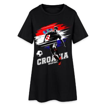 Croatie Football – Joueurs devant le drapeau croate - Robe T-shirt Femme - noir - Devant
