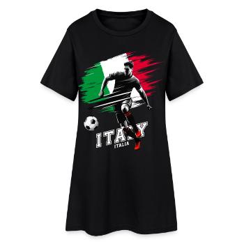 Italian Soccer Player with Flag - Women’s T-Shirt Dress - black - Front