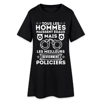 Les vrais hommes deviennent policiers 1 - Robe T-shirt Femme - noir - Devant