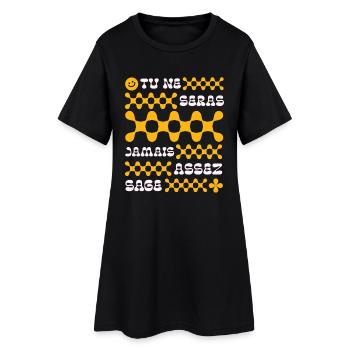 Du wirst nie weise genug sein - Frauen T-Shirt-Kleid - Schwarz - Vorne