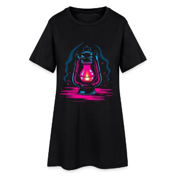 Oil Lamp Retro Look - Women’s T-Shirt Dress - black - Front