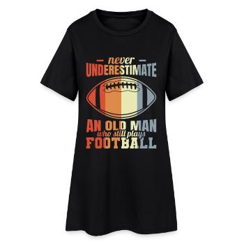 Ancien joueur de football - Robe T-shirt Femme - noir - Devant