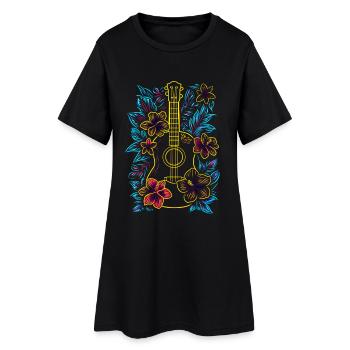 Musique d’Hawaï Look rétro - Robe T-shirt Femme - noir - Devant