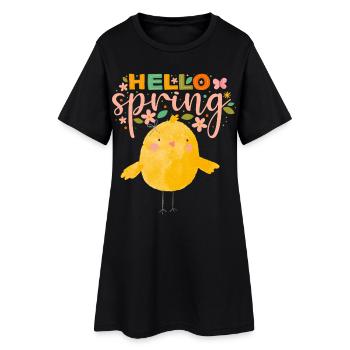 Rêve printanier humoristique au poulet - Robe T-shirt Femme - noir - Devant