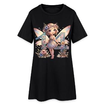 14 ans fée elfe mignon cadeau d’anniversaire - Robe T-shirt Femme - noir - Devant