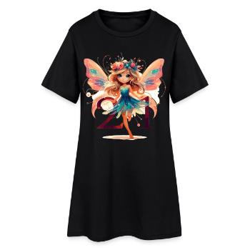 21 ans de conception de fée elfe - Robe T-shirt Femme - noir - Devant