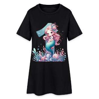 1 an sirène mignon cadeau d’anniversaire - Robe T-shirt Femme - noir - Devant