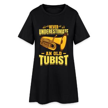 Tuba Großvater - Frauen T-Shirt-Kleid - Schwarz - Vorne