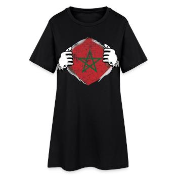 Marokko - Frauen T-Shirt-Kleid - Schwarz - Vorne