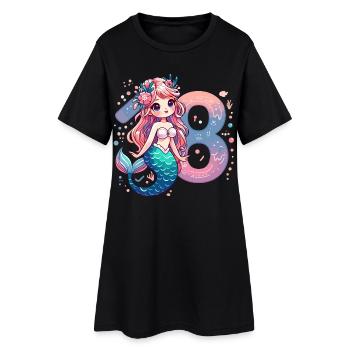 18 ans sirène doux cadeau d’anniversaire - Robe T-shirt Femme - noir - Devant