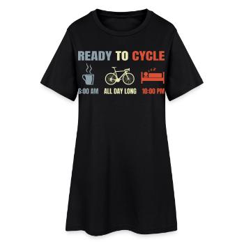 Horaire des cyclistes - Robe T-shirt Femme - noir - Devant