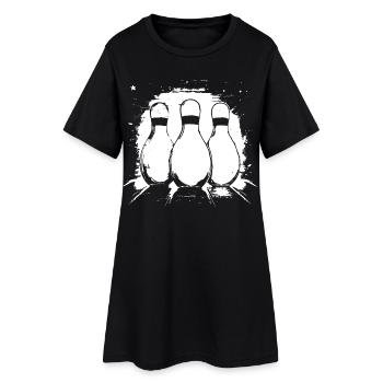 Dessin de bowling - Robe T-shirt Femme - noir - Devant