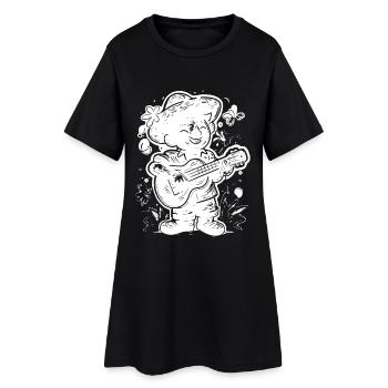 Graphismes du joueur de ukulélé - Robe T-shirt Femme - noir - Devant