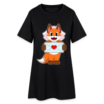 Fox Bride Letter Wedding - Women’s T-Shirt Dress - black - Front