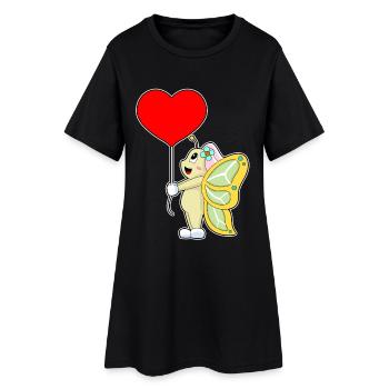 Papillon mariée coeur mariage - Robe T-shirt Femme - noir - Devant