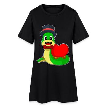 Serpent marié coeur mariage - Robe T-shirt Femme - noir - Devant
