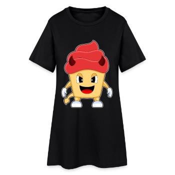 Cupcake Halloween Diable - Robe T-shirt Femme - noir - Devant