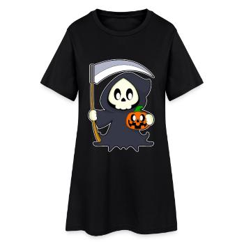 Grim Reaper Halloween Pumpkin - Women’s T-Shirt Dress - black - Front