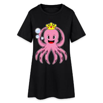 Couronne de pieuvre - Robe T-shirt Femme - noir - Devant